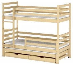 Pograd z dodatnim ležiščem Luk - 80x200 cm - bor