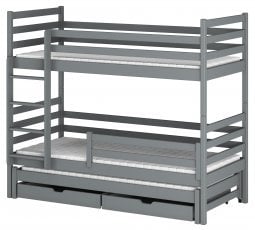 Pograd z dodatnim ležiščem Luk - 90x190 cm - siv