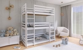 Pograd Ted za 3 otroke - 90x200 cm - bel