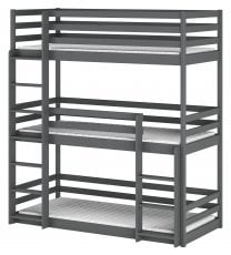 Pograd Ted za 3 otroke - 90x190 cm - grafit