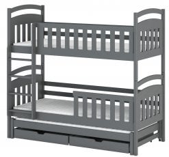 Pograd z dodatnim ležiščem Viki - 80x160 cm - grafit