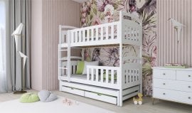 Pograd z dodatnim ležiščem Viki - 80x180 cm - bel