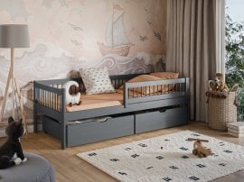 Otroška postelja Edi - 90x190 cm - grafit