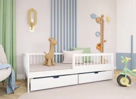Otroška postelja Edi - 90x200 cm - bela
