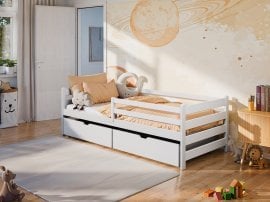 Otroška postelja Leon - 90x200 cm - bela