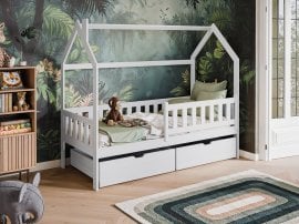 Otroška postelja hiška Natan - 80x160 cm - bela