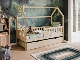 Otroška postelja hiška Natan - 80x200 cm - bor