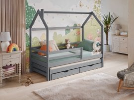 Otroška postelja z dodatnim ležiščem Disney - 90x200 cm - siva