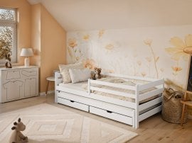 Otroška postelja z dodatnim ležiščem Habi - 90x200 cm - bela