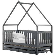 Otroška postelja z dodatnim ležiščem Magic - 90x200 cm - grafit