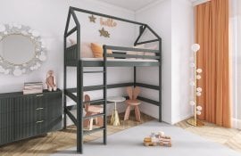 Etažna postelja Gloria - 80x160 cm - grafit