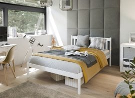 Postelja King - 140x200 cm - bela