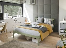 Postelja King - 140x200 cm - olivna