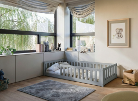 Otroška postelja Bella - 90x200 cm - siva