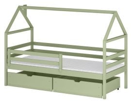 Otroška postelja hiška Aron - 90x190 cm - olive