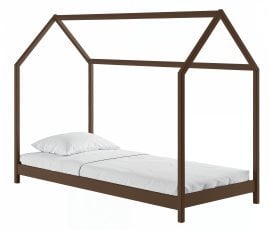 Otroška postelja hiška Lucky - 80x160 cm - temno čokoladna
