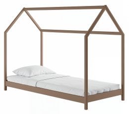 Otroška postelja hiška Lucky - 90x200 cm - mlečno čokoladna