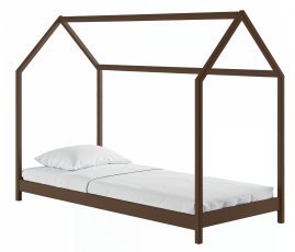 Otroška postelja hiška Lucky - 90x200 cm - temno čokoladna