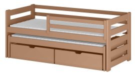 Otroška postelja z dodatnim ležiščem Senso - 80x180 cm - cimet