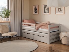 Otroška postelja z dodatnim ležiščem Senso - 80x180 cm - kašmir
