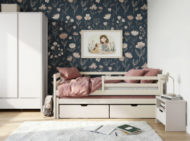 Otroška postelja z dodatnim ležiščem Senso - 80x180 cm - krem