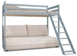 Pograd z dvosedom Savio - 90x200/140x200 cm - siva
