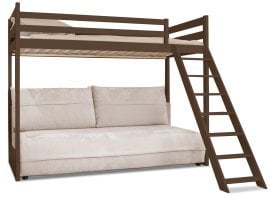 Pograd z dvosedom Savio - 90x200/140x200 cm - temno čokoladna