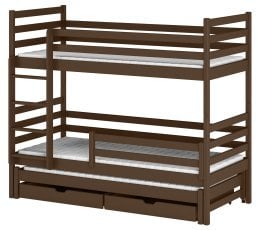 Pograd z dodatnim ležiščem Luk - 80x180 cm - temno čokoladna