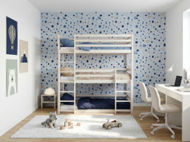 Pograd Ted za 3 otroke - 80x200 cm - krem