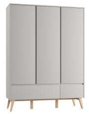 Trivratna garderobna omara Swing - siva