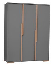 Trivratna garderobna omara Snap - temno siva