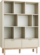 Knjižna omara široka Miloo - šampanjec