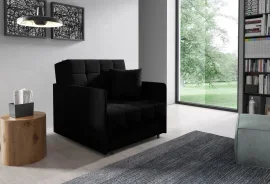 Fotelj z ležiščem Sally 169 - črna - Fancy 99