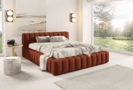 Postelja Gino (nizko vzglavje) z dvižnim lesenem mehanizemom - 140x200 cm