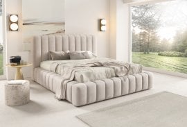 Postelja Gino (visoko vzglavje) z dvižnim lesenem mehanizemom - 180x200 cm