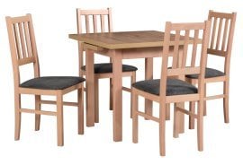 Komplet za jedilnico Miza Max 7 bukev/wotan + 4 stola Bos 4 bukev 15B