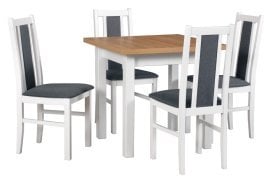 Komplet za jedilnico Miza Max 8 bela/wotan + 6 stolov Bos 14 bela 2B