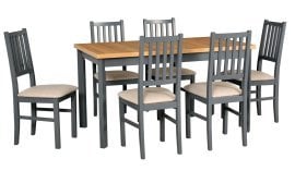 Komplet za jedilnico Miza Modena 1 P grafit/grandson + 6 stolov Nilo 7 grafit 3B