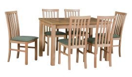 Komplet za jedilnico Max 5 bukev/wotan + 6 stolov Milano 1 bukev 12B