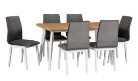 Komplet za jedilnico Oslo 6 bela/artisan + 6 stolov Luna 1 bela 28B kronos 22