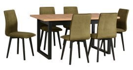 Komplet za jedilnico Ikon 3 L črna/artisan + 6 stolov Luna 2 črna 17B