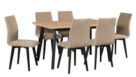 Komplet za jedilnico Oslo 5 črna/artisan + 6 stolov Luna 2 črna 35A