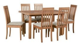 Komplet za jedilnico Wenus 2 oreh svetel + 6 stolov Roma 9 oreh svetel 35A aragon 20