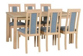 Komplet za jedilnico Max 8 sonoma + 6 stolov Roma 11 sonoma 7B hygge 91
