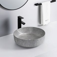 Nadpultni umivalnik Everest round 46 - siv marmor