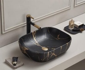 Umivalnik Kimic Oval 50 Gold Black