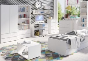 Maridex - Postelja Cosmo C08 - 90x200 cm - bela