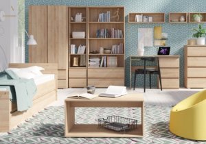 Maridex - Postelja Cosmo C15 - 90x200 cm - hrast sonoma