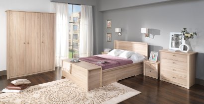 Maridex - Postelja Finezja F10 - 140x200 cm - hrast sonoma