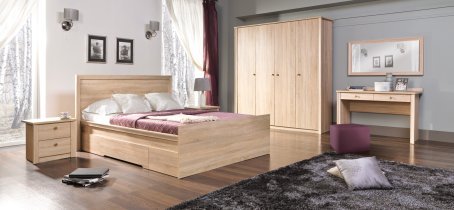Maridex - Postelja Finezja F10 - 140x200 cm - hrast sonoma